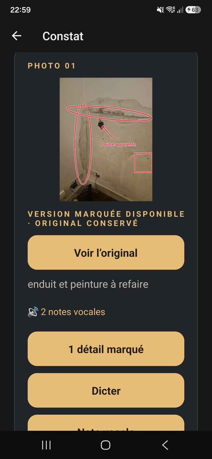 Capture réelle de MAVRYNE en français — Marquages